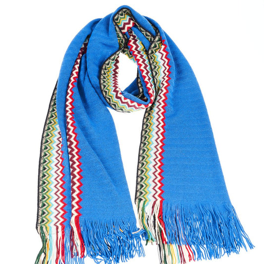 Elegant Fringed Geometric Fantasy Scarf