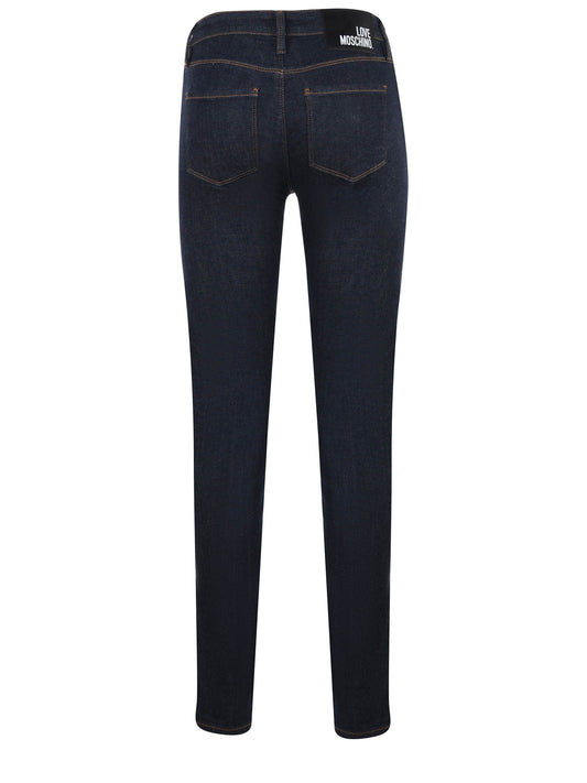 Chic Dark Blue Slim Fit Stretch Jeans