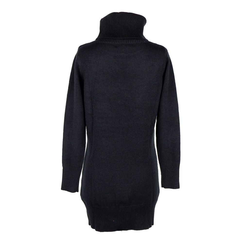 Chic Turtleneck Knit Dress with Logo Detail