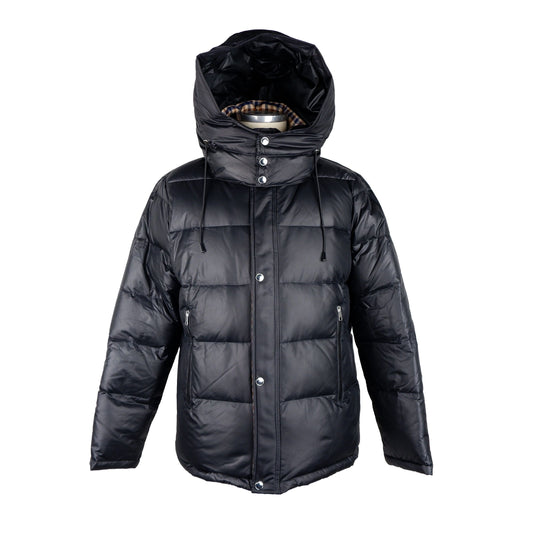 Elegant Black Padded Jacket with Removable Hood