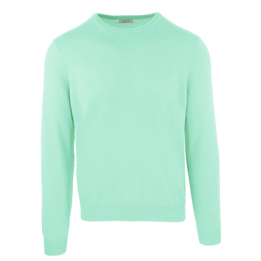 Elegant Water Green Wool-Cashmere Sweater