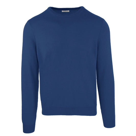 Elegant Blue Wool-Cashmere Sweater