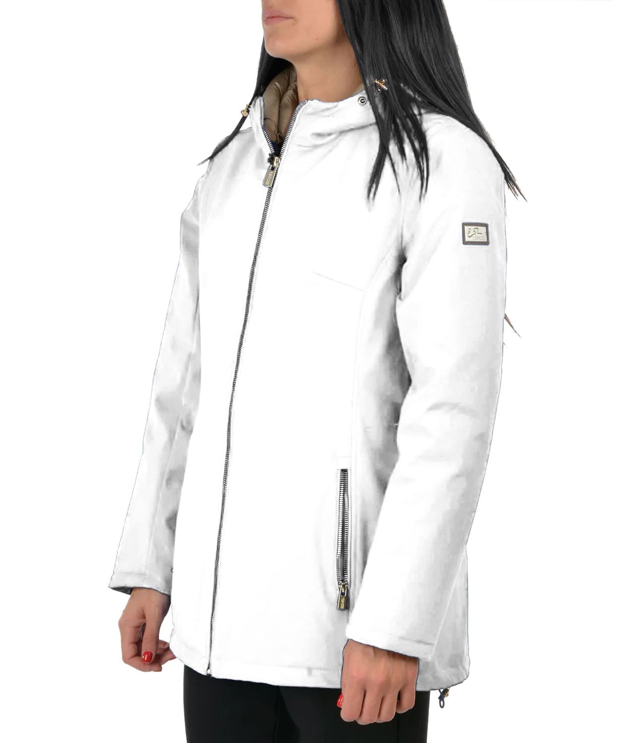 Chic White Hooded Down Jacket for Women