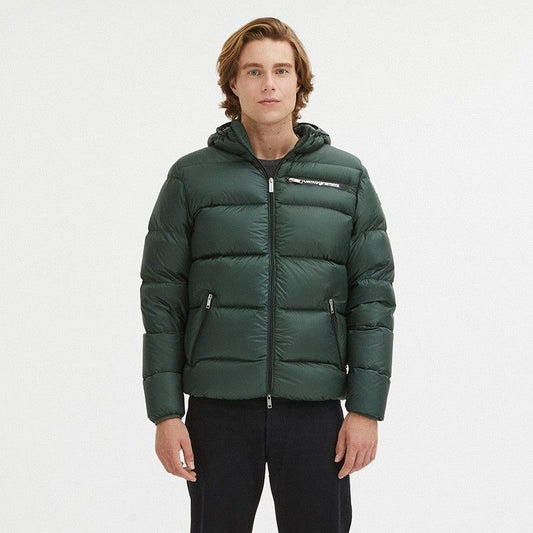 Sleek Dark Green Hooded Winter Jacket