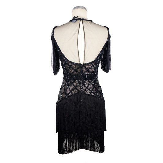 Sleeveless Sequin Tulle Fringe Dress