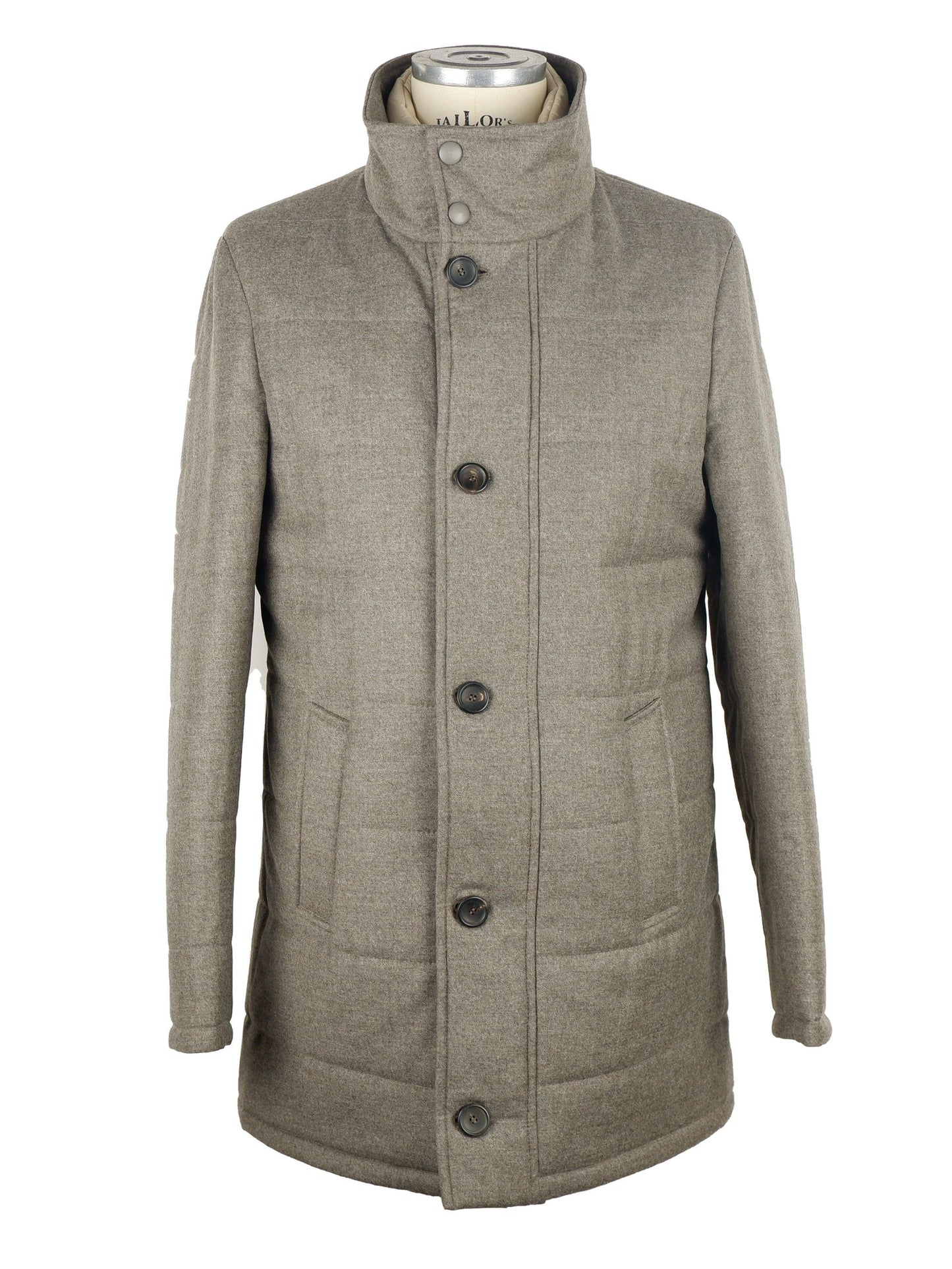 Elegant Gray Wool-Cashmere Jacket