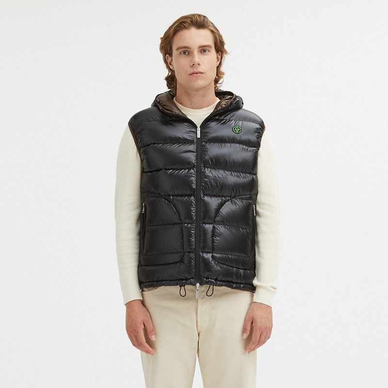 Reversible Hooded Duck Feather Vest