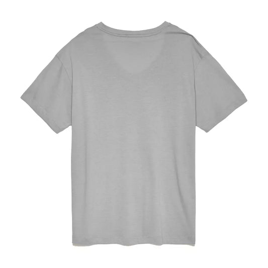 Chic V-Neck Logo Tee in Heather Gray