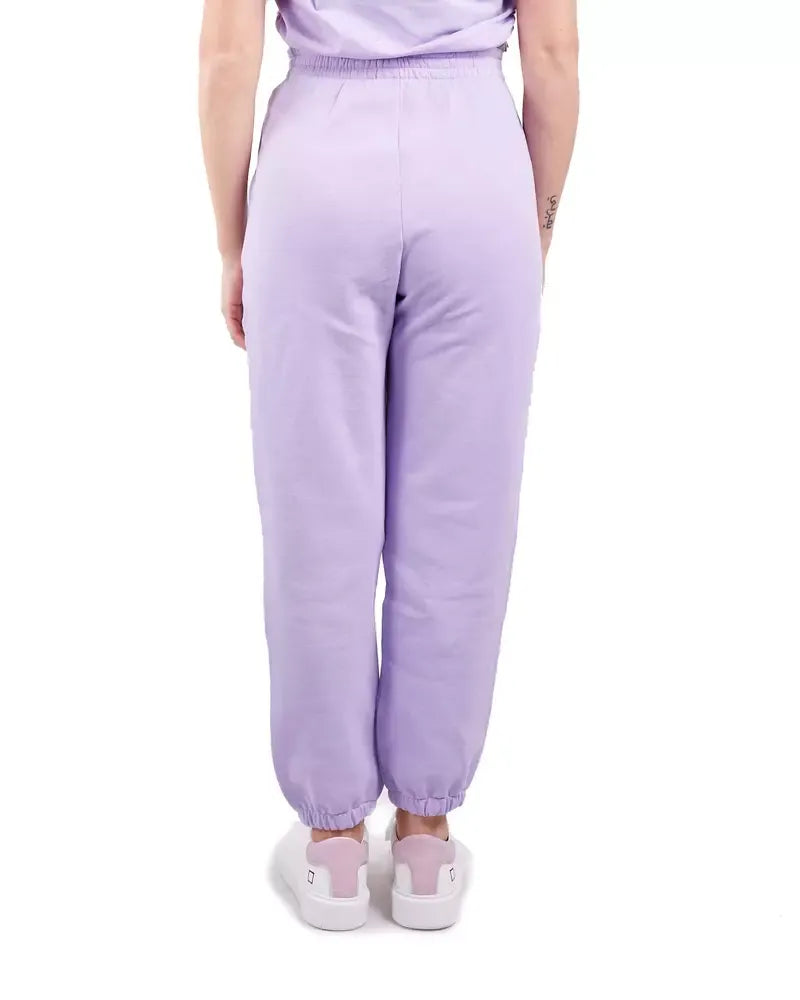 Elevated Purple Fleece Trousers with High Waist