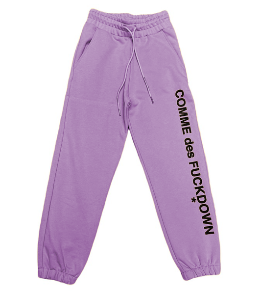 Chic Purple Cotton Sweatpants with Logo Print