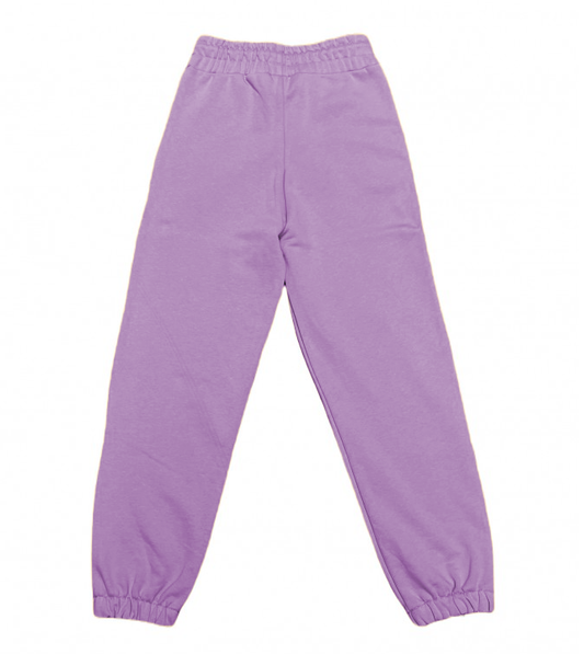 Chic Purple Cotton Sweatpants with Logo Print