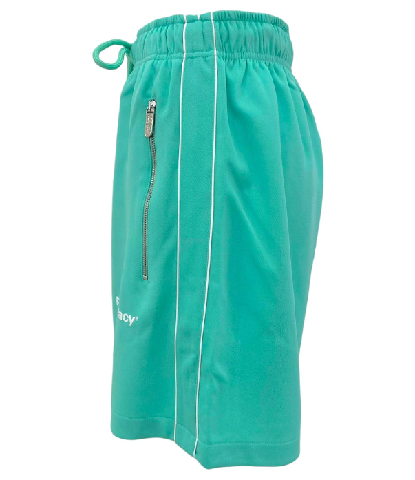 Chic Green Bermuda Shorts with Side Stripes