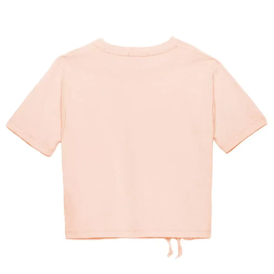 Chic Knotted Pink Cotton Tee