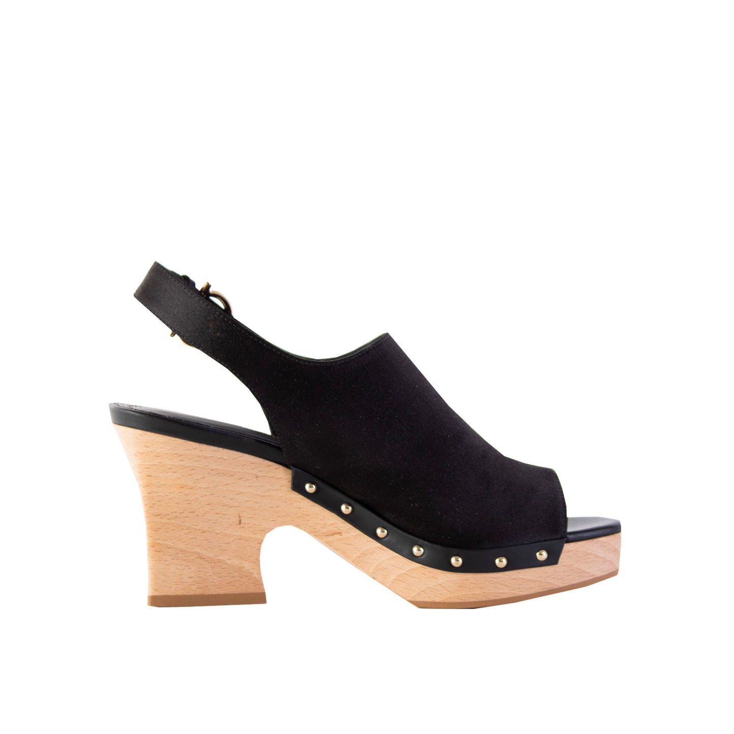 Chic Susanne Black Wedge Sandals