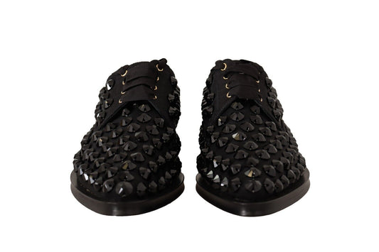 Elegant Gros Grain Lace-Up Jeweled Flats