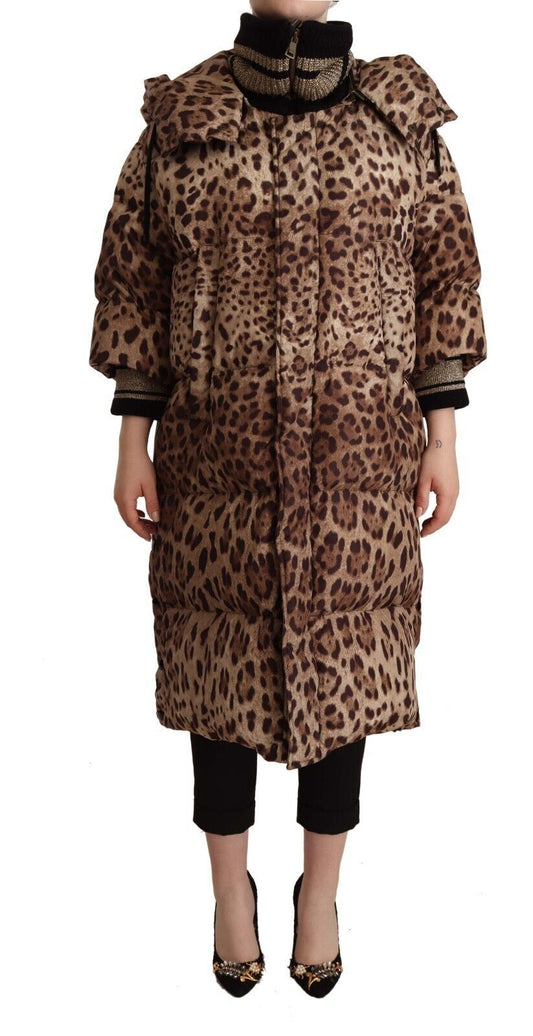 Elegant Leopard Print Long Jacket