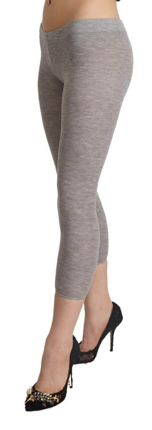 Chic Gray Slim-Fit Cropped Leggings