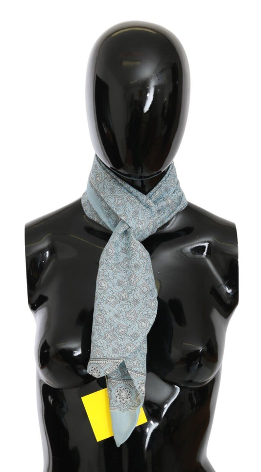 Light Blue Bandana Wrap Shawl Foulard Scarf