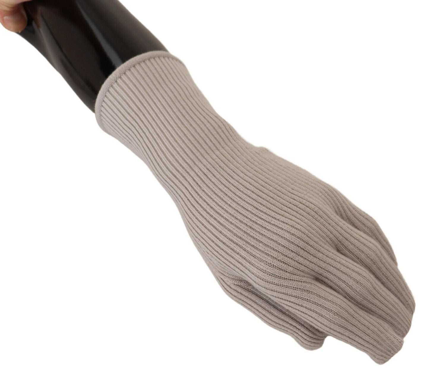 Elegant Light Gray Cashmere Gloves