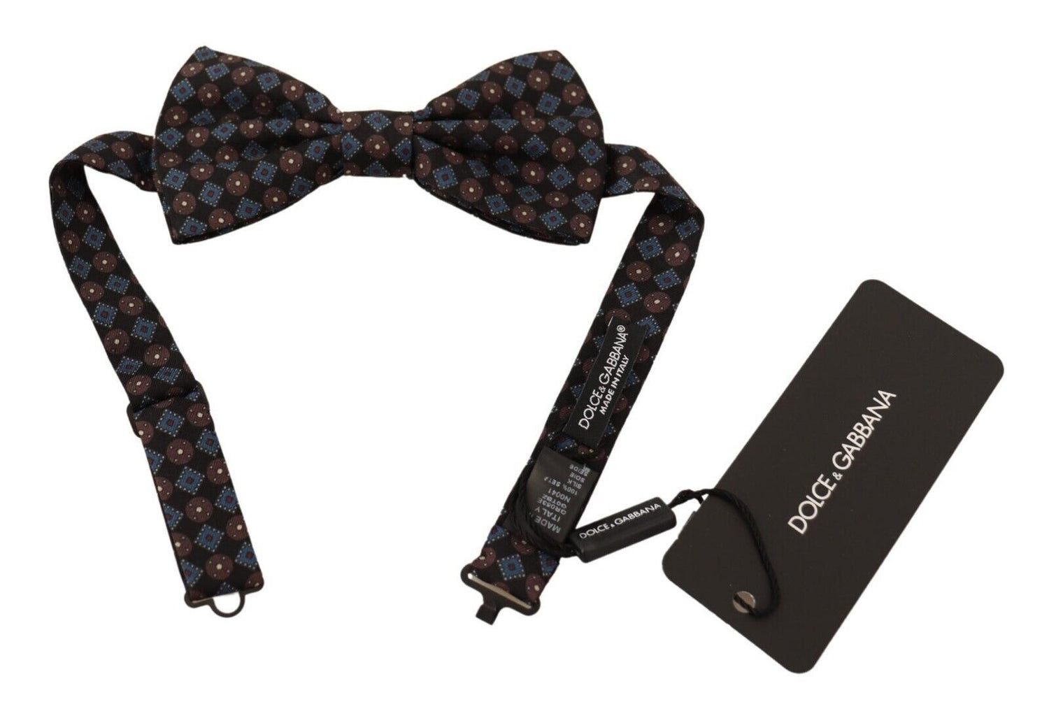 Elegant Black Silk Bow Tie with Unique Metal Clasp