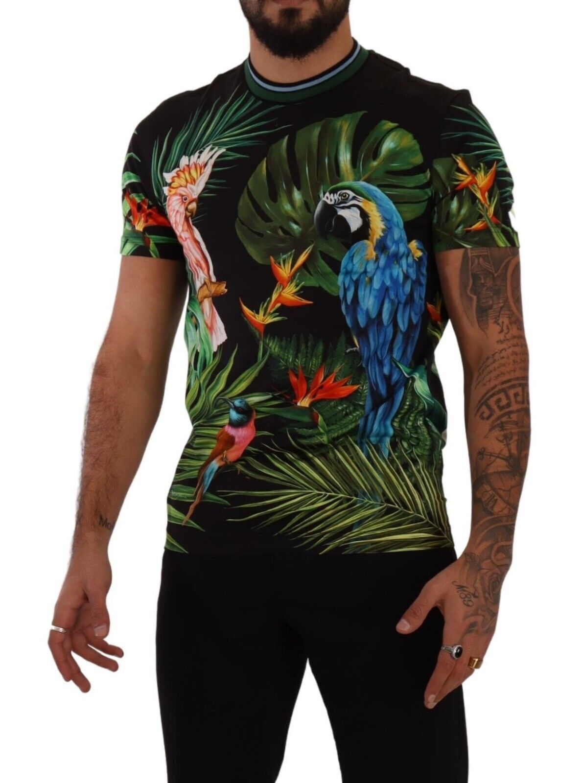 Jungle Print Crew Neck Cotton Tee