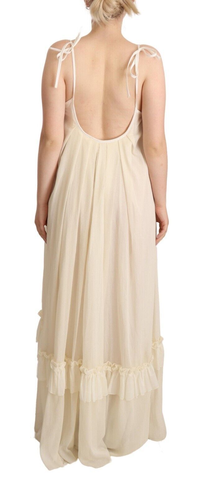 Elegant Off White A-Line Floor Length Dress