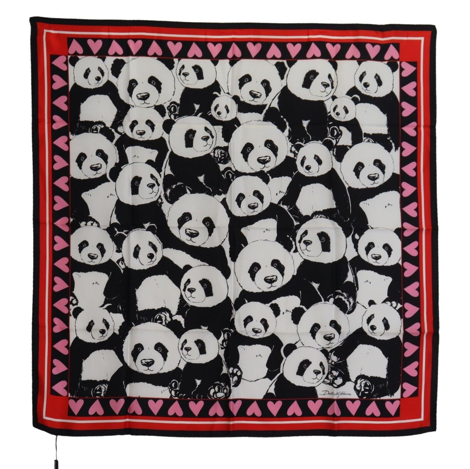 Multicolor Panda Print Silk Shawl Wrap Scarf