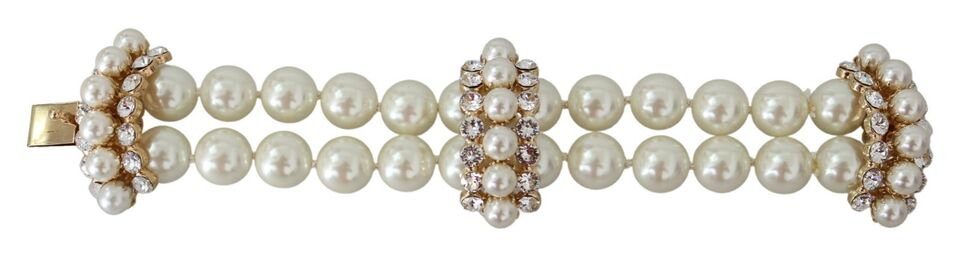 Elegant Faux-Pearl Crystal Bracelet