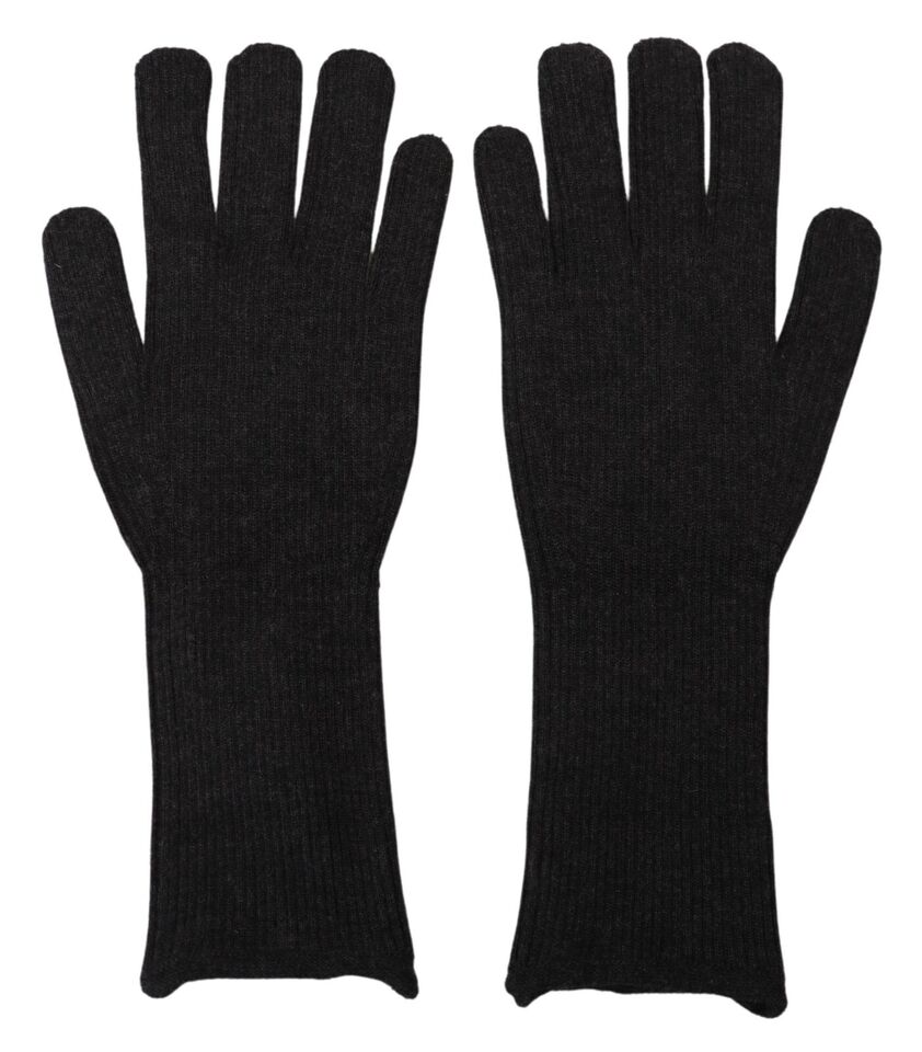 Black Cashmere Silk Hands Mitten Mens Gloves