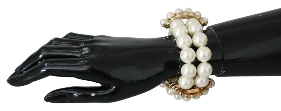 Elegant Faux-Pearl Crystal Bracelet