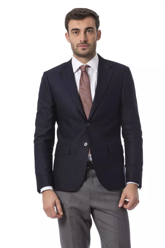 Elegant Blue Wool Jacket for Men