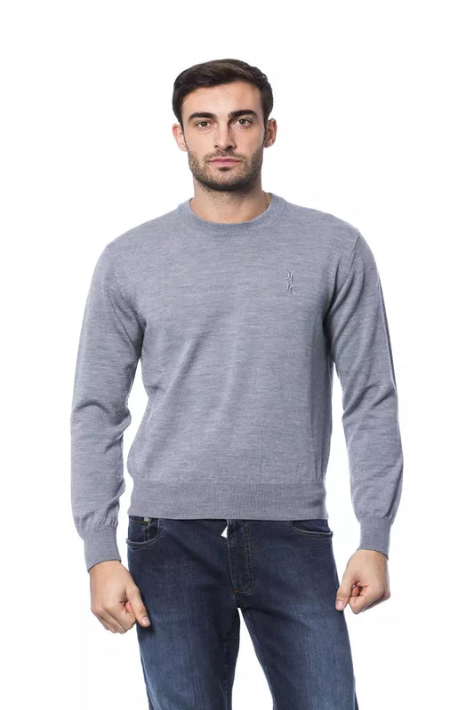 Embroidered Merino Wool Crew Neck Sweater