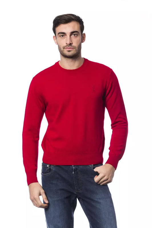 Embroidered Merino Wool Crew Neck Sweater