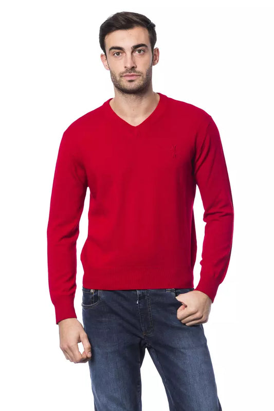 Embroidered Merino Wool Crew Neck Sweater