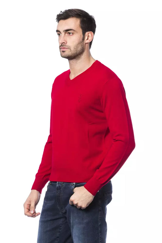 Embroidered Merino Wool Crew Neck Sweater