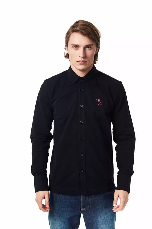 Elegant Monogram Embroidered Cotton Shirt