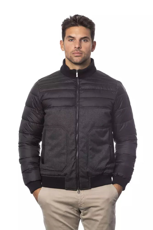 Sleek Gray Bomber Jacket for Men