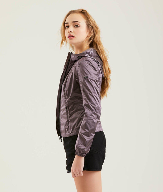 Sleek Ultra-Light Metallic Nylon Jacket