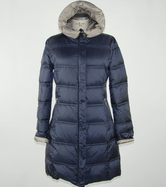 Chic Blue Polyester Down Jacket