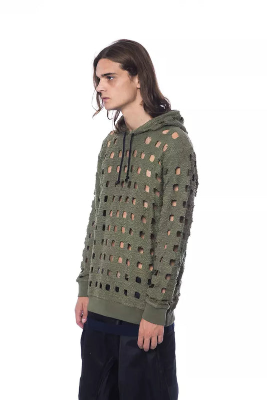 Army Perforated Cotton Hoodie - Casual Elegance