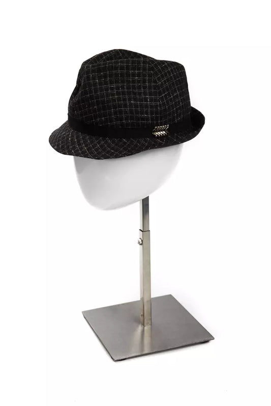 Elegant Black Wool Blend Hat