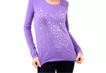 Chic Purple Embellished Logo Top