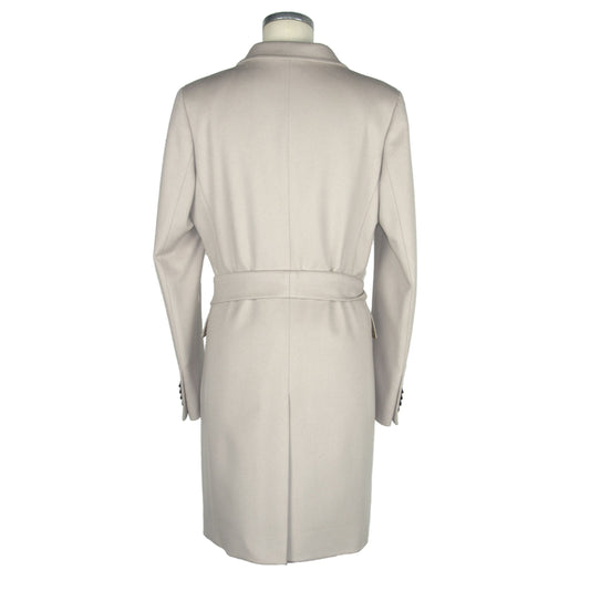 Beige Wool Elegance Belted Jacket