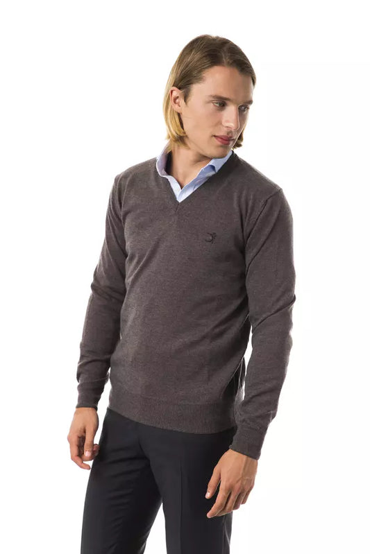 Exquisite V-Neck Embroidered Merino Sweater