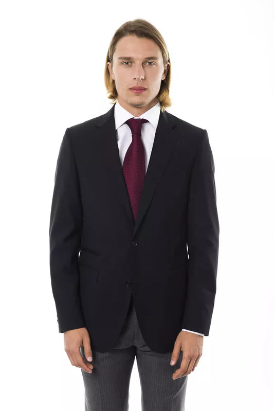 Elegant Wool Two-Button Men's Blazer