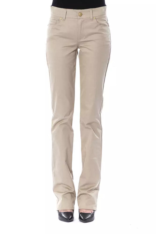 Elegant Beige Cotton Trousers