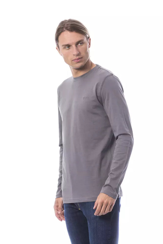 Elegant Long Sleeve Gray T-Shirt