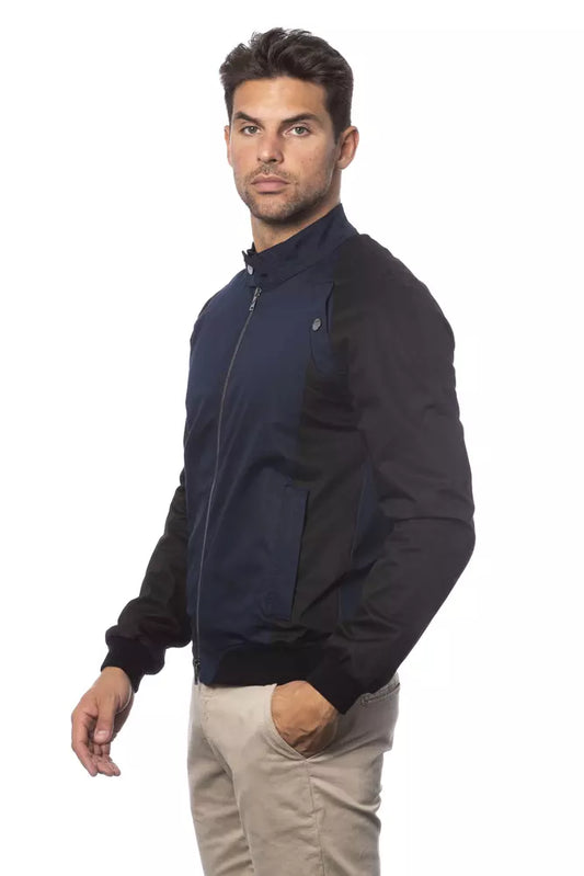 Sleek Blue Bomber Jacket - Men's Couture