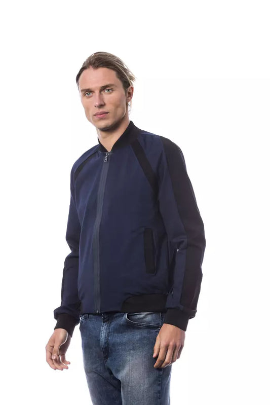 Sleek Blue Bomber Jacket - Tailored Fit