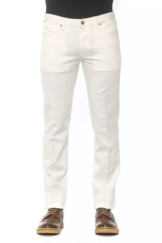 Chic Super Slim White Men's Trousers